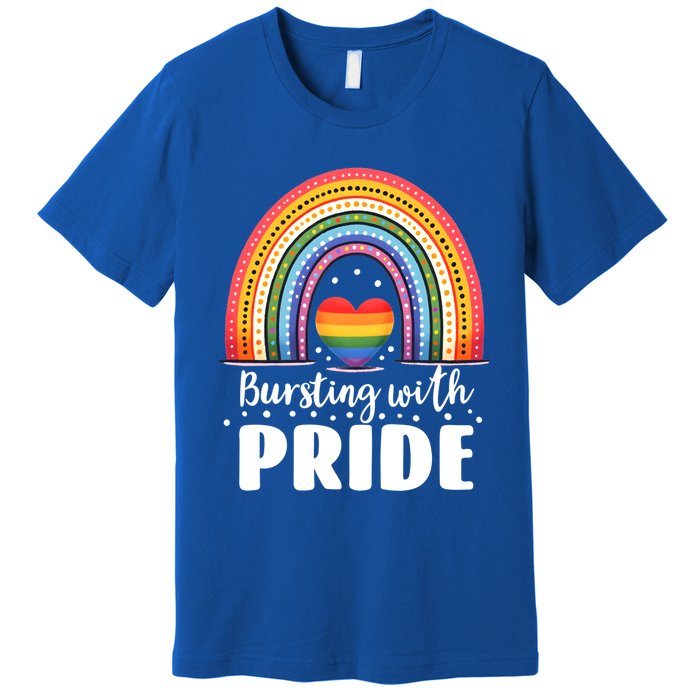 Pride Rainbow Heart Pride Gift Bursting With Pride Gift Premium T-Shirt