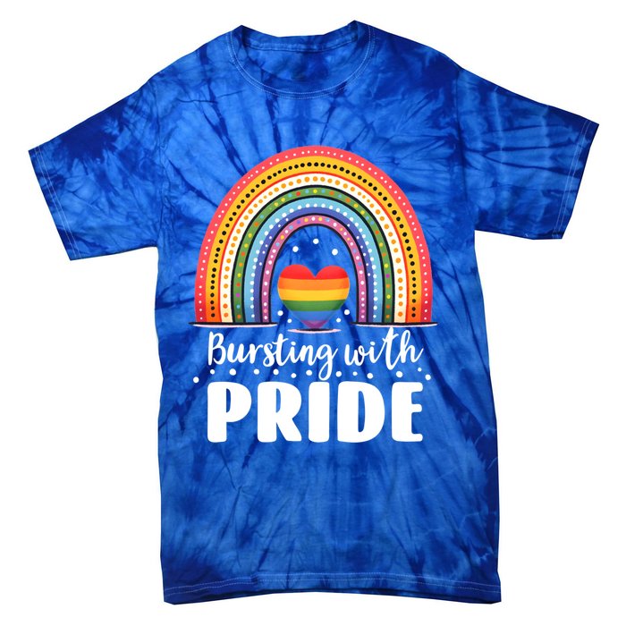 Pride Rainbow Heart Pride Gift Bursting With Pride Gift Tie-Dye T-Shirt