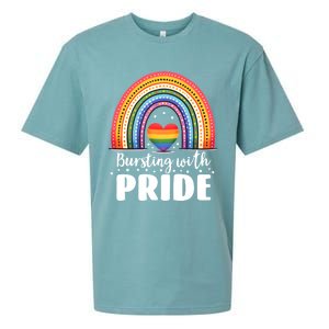 Pride Rainbow Heart Pride Gift Bursting With Pride Gift Sueded Cloud Jersey T-Shirt