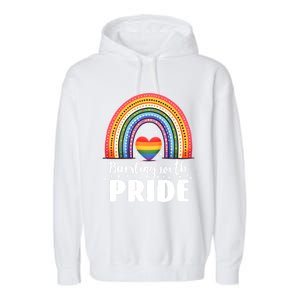 Pride Rainbow Heart Pride Gift Bursting With Pride Gift Garment-Dyed Fleece Hoodie