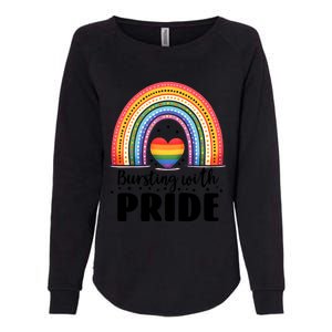 Pride Rainbow Heart Pride Gift Bursting With Pride Gift Womens California Wash Sweatshirt