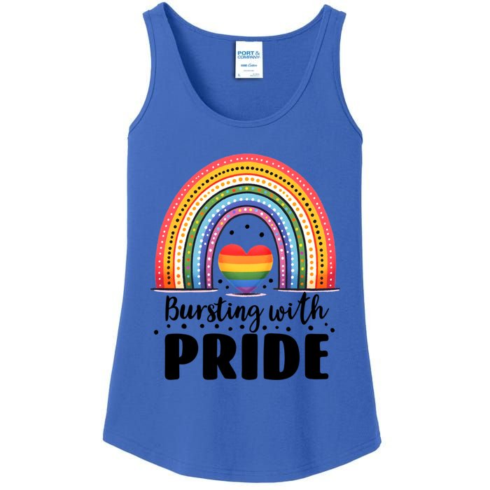 Pride Rainbow Heart Pride Gift Bursting With Pride Gift Ladies Essential Tank