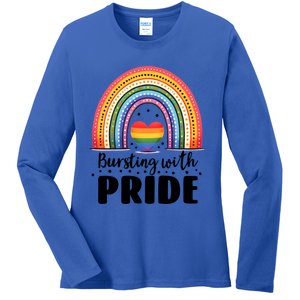 Pride Rainbow Heart Pride Gift Bursting With Pride Gift Ladies Long Sleeve Shirt