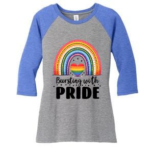 Pride Rainbow Heart Pride Gift Bursting With Pride Gift Women's Tri-Blend 3/4-Sleeve Raglan Shirt