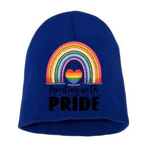 Pride Rainbow Heart Pride Gift Bursting With Pride Gift Short Acrylic Beanie