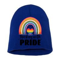 Pride Rainbow Heart Pride Gift Bursting With Pride Gift Short Acrylic Beanie