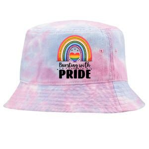 Pride Rainbow Heart Pride Gift Bursting With Pride Gift Tie-Dyed Bucket Hat