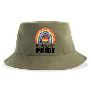 Pride Rainbow Heart Pride Gift Bursting With Pride Gift Sustainable Bucket Hat