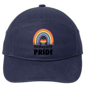 Pride Rainbow Heart Pride Gift Bursting With Pride Gift 7-Panel Snapback Hat