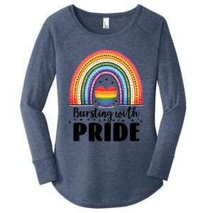 Pride Rainbow Heart Pride Gift Bursting With Pride Gift Women's Perfect Tri Tunic Long Sleeve Shirt