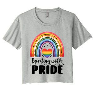 Pride Rainbow Heart Pride Gift Bursting With Pride Gift Women's Crop Top Tee