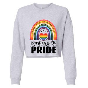 Pride Rainbow Heart Pride Gift Bursting With Pride Gift Cropped Pullover Crew