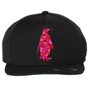 Pink Red Heart Valentines Day Gift Cute Gift Penguin Funny Gift Wool Snapback Cap