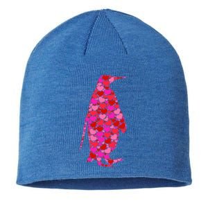 Pink Red Heart Valentines Day Gift Cute Gift Penguin Funny Gift Sustainable Beanie