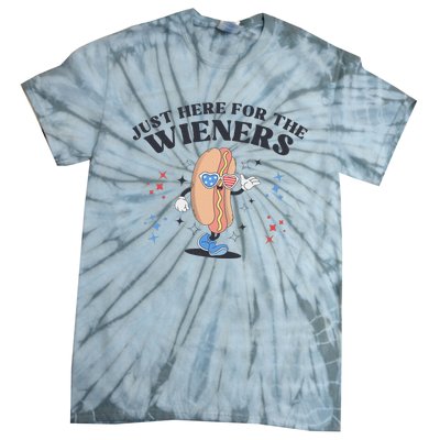 Patriotic Retro Hot Dog 4th Of July Design Tie-Dye T-Shirt