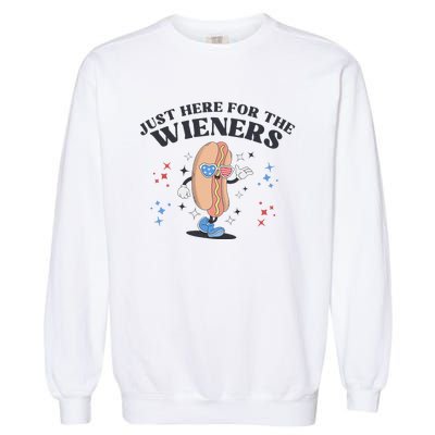 Patriotic Retro Hot Dog 4th Of July Design Garment-Dyed Sweatshirt