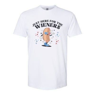 Patriotic Retro Hot Dog 4th Of July Design Softstyle® CVC T-Shirt