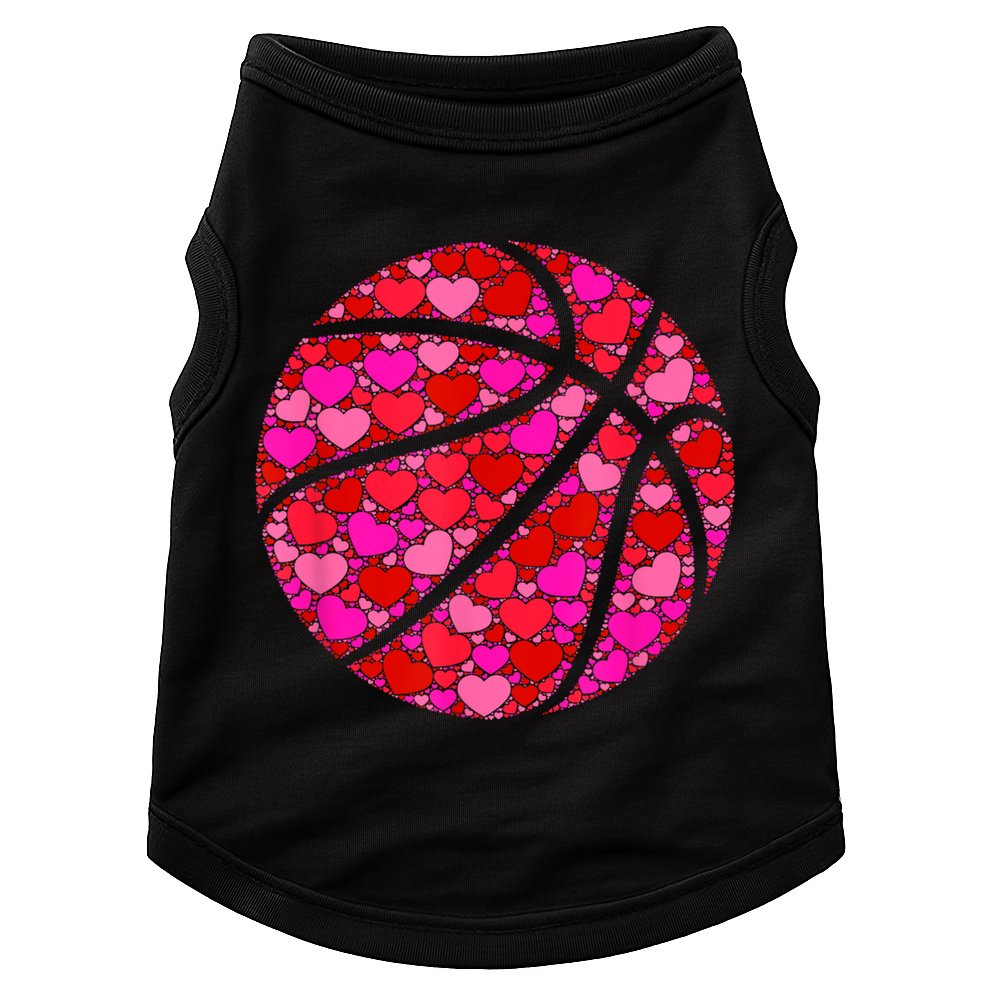 Pink Red Heart Valentines Day Gift Women Girls Basketball Doggie Tank