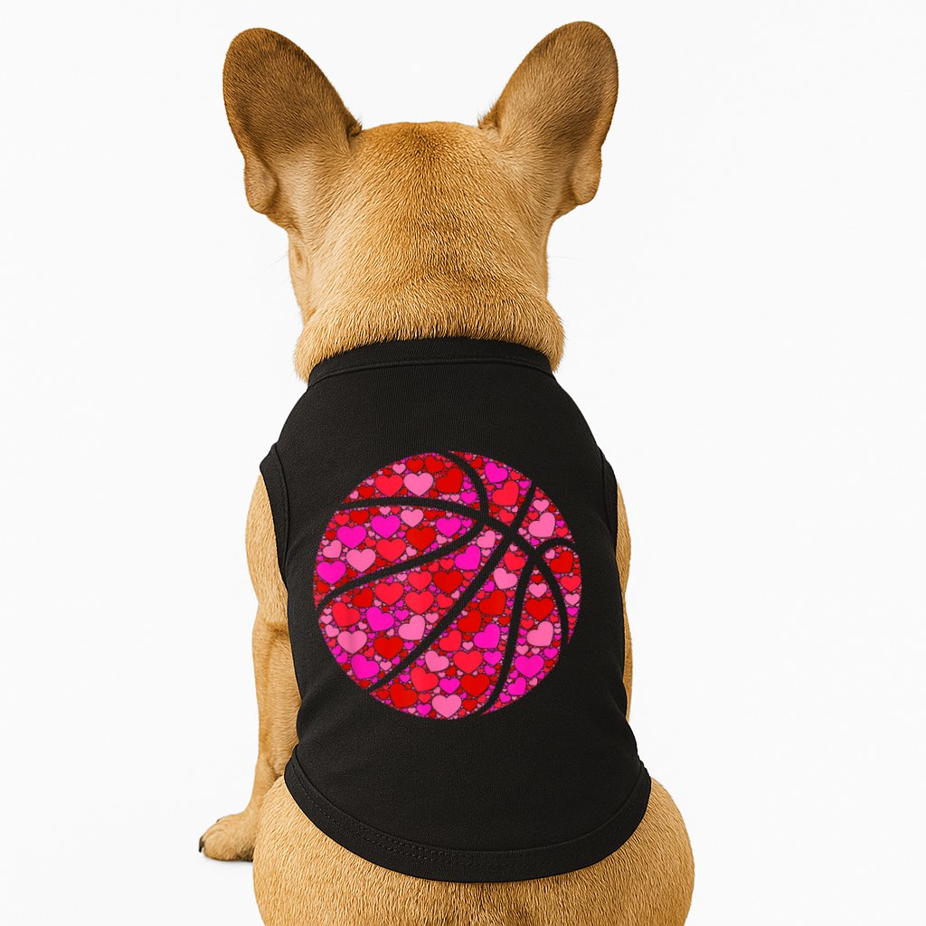 Pink Red Heart Valentines Day Gift Women Girls Basketball Doggie Tank