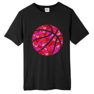 Pink Red Heart Valentines Day Gift Women Girls Basketball Tall Fusion ChromaSoft Performance T-Shirt