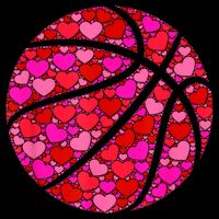 Pink Red Heart Valentines Day Gift Women Girls Basketball Mug