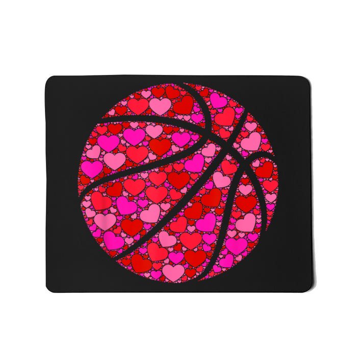 Pink Red Heart Valentines Day Gift Women Girls Basketball Mousepad