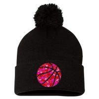 Pink Red Heart Valentines Day Gift Women Girls Basketball Pom Pom 12in Knit Beanie