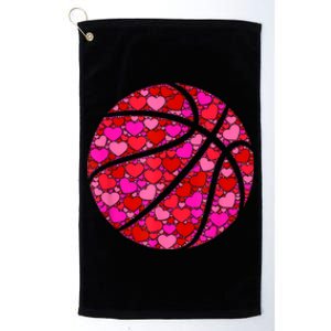 Pink Red Heart Valentines Day Gift Women Girls Basketball Platinum Collection Golf Towel