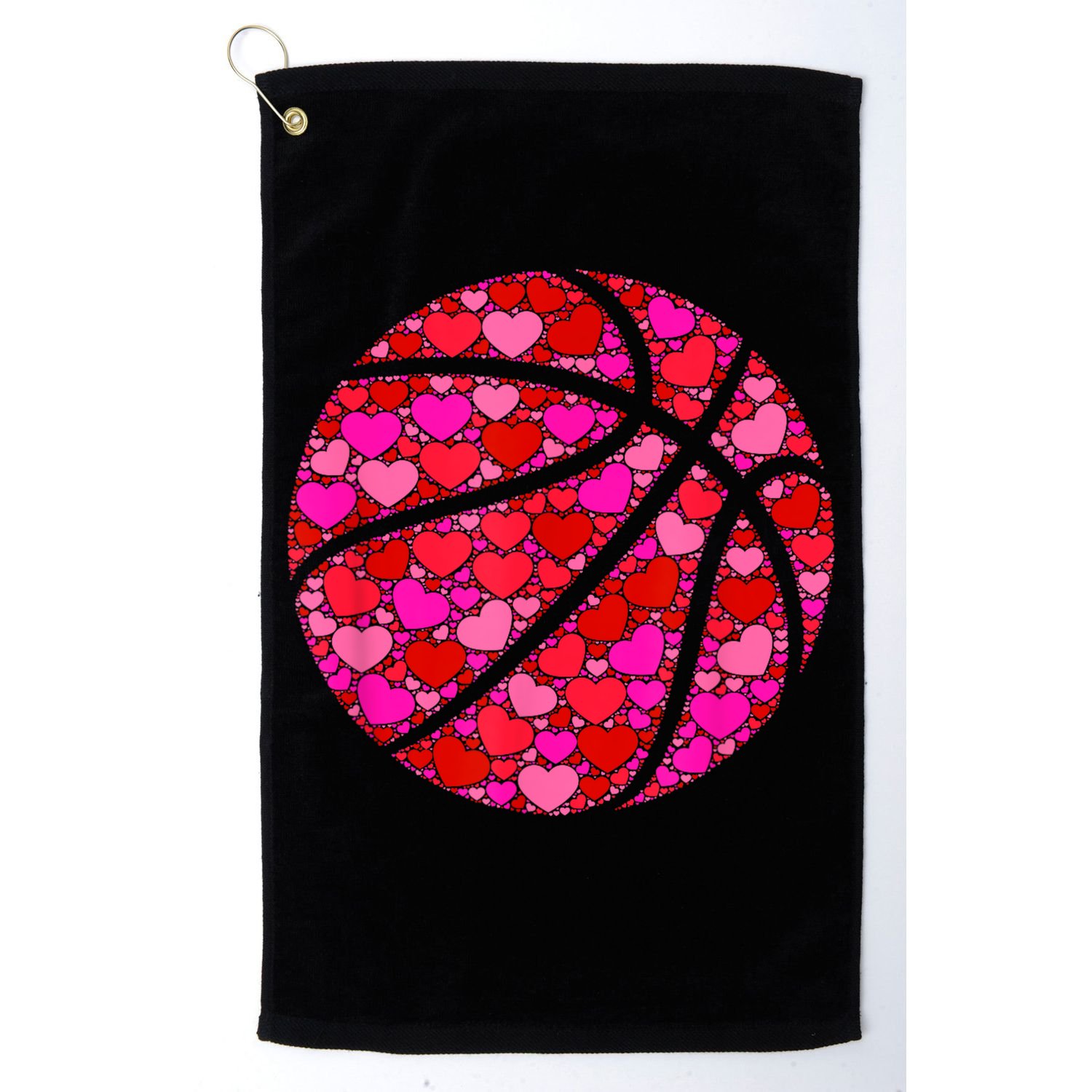 Pink Red Heart Valentines Day Gift Women Girls Basketball Golf Towel