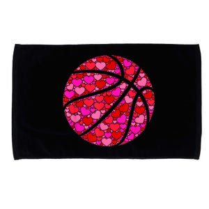 Pink Red Heart Valentines Day Gift Women Girls Basketball Microfiber Hand Towel