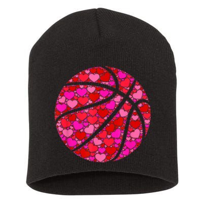 Pink Red Heart Valentines Day Gift Women Girls Basketball Short Acrylic Beanie