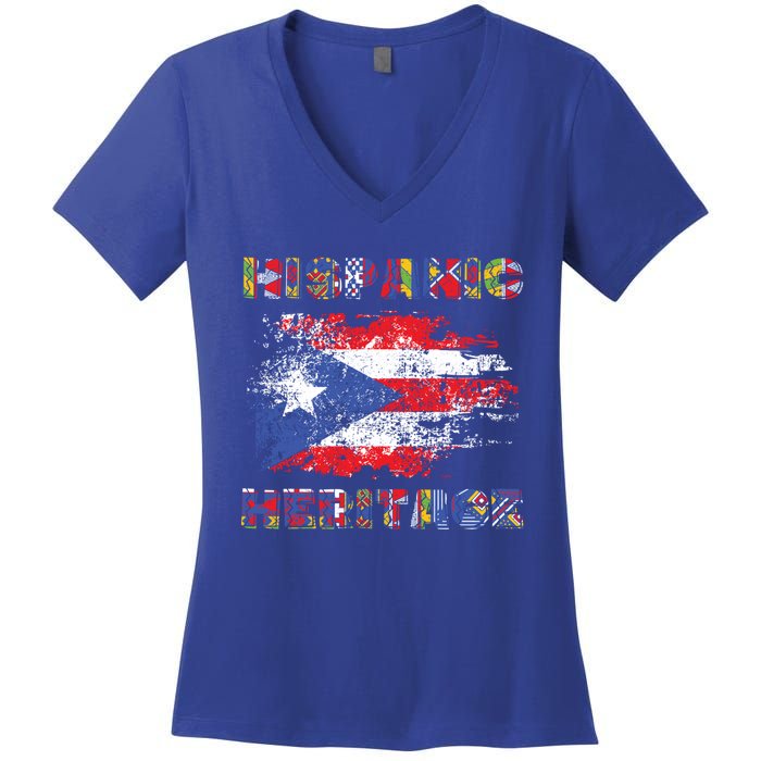 Puerto Rico Hispanic Heritage Month Gift Design Idea Gift Women's V-Neck T-Shirt