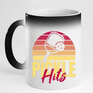 Pickleball Retro Hits 11oz Black Color Changing Mug