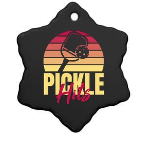 Pickleball Retro Hits Ceramic Star Ornament