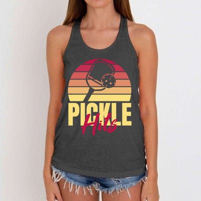 Pickleball Retro Hits Women's Knotted Racerback Tank