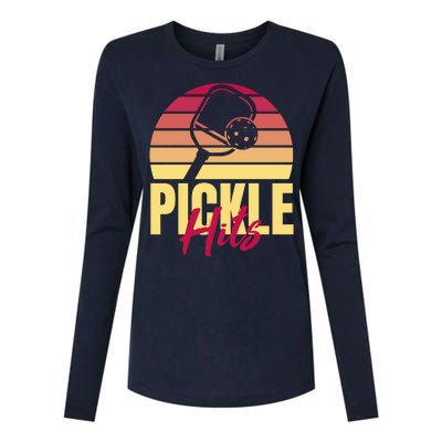 Pickleball Retro Hits Womens Cotton Relaxed Long Sleeve T-Shirt