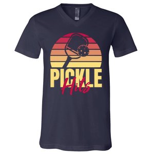 Pickleball Retro Hits V-Neck T-Shirt