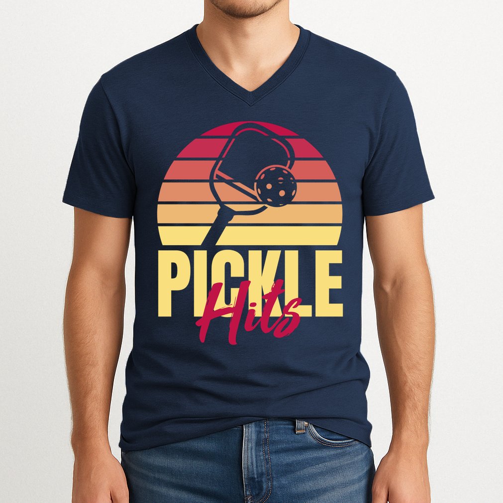 Pickleball Retro Hits V-Neck T-Shirt