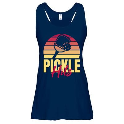 Pickleball Retro Hits Ladies Essential Flowy Tank