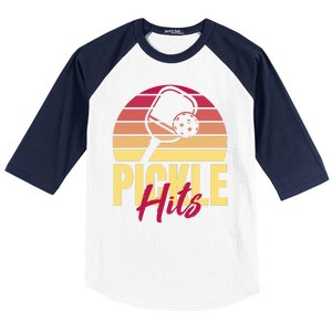 Pickleball Retro Hits Baseball Sleeve Shirt