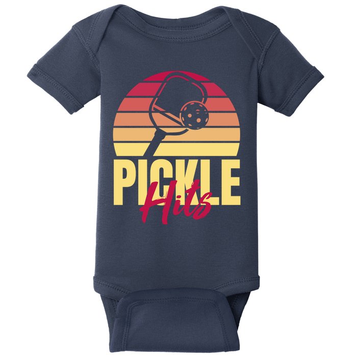 Pickleball Retro Hits Baby Bodysuit