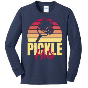 Pickleball Retro Hits Kids Long Sleeve Shirt