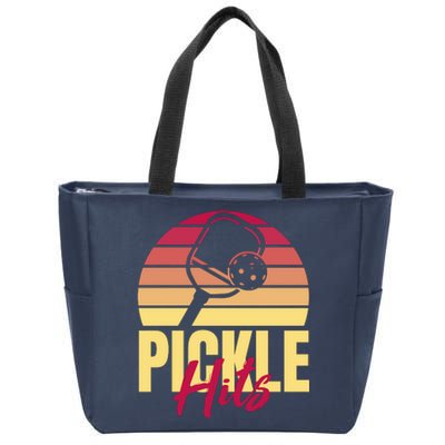 Pickleball Retro Hits Zip Tote Bag