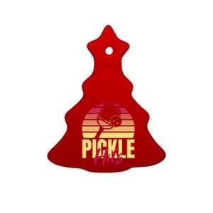 Pickleball Retro Hits Ceramic Tree Ornament