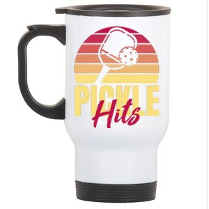 Pickleball Retro Hits Stainless Steel Travel Mug