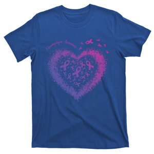 Purple Ribbon Heart Fibromyalgia Awareness Warrior Survivor Cute Gift T-Shirt