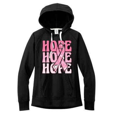 Pink Ribbon Hope Breast Cancer Women's Fleece Hoodie