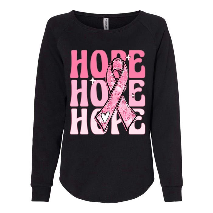 Pink Ribbon Hope Breast Cancer Womens California Wash Sweatshirt