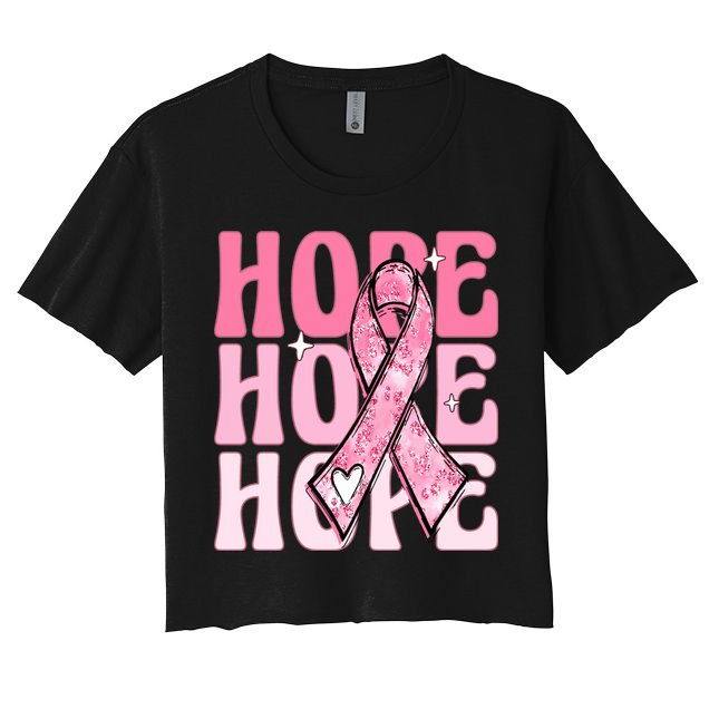 Pink Ribbon Hope Breast Cancer Crop Top