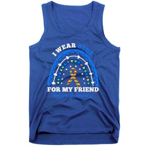 Puzzle Rainbow I Wear Blue For Friend Autism Awareness Month Gift Tank Top